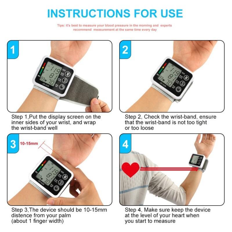 Wrist Blood Pressure Monitor Automatic Digital Meter Cuff Blood Pressure Measurement Health Household Tonometer Sphygmomanometer - Image 2