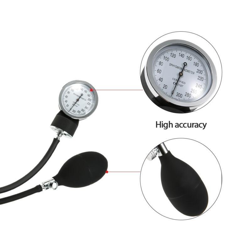 Aneroid Sphygmomanometer Monitor Meter Upper Arm Cuff Blood Pressure Stethoscope With Zipper Storage Bag for Adult - Image 4
