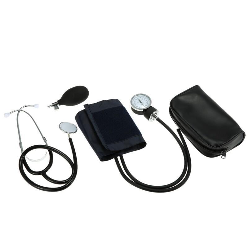 Aneroid Sphygmomanometer Monitor Meter Upper Arm Cuff Blood Pressure Stethoscope With Zipper Storage Bag for Adult - Image 3