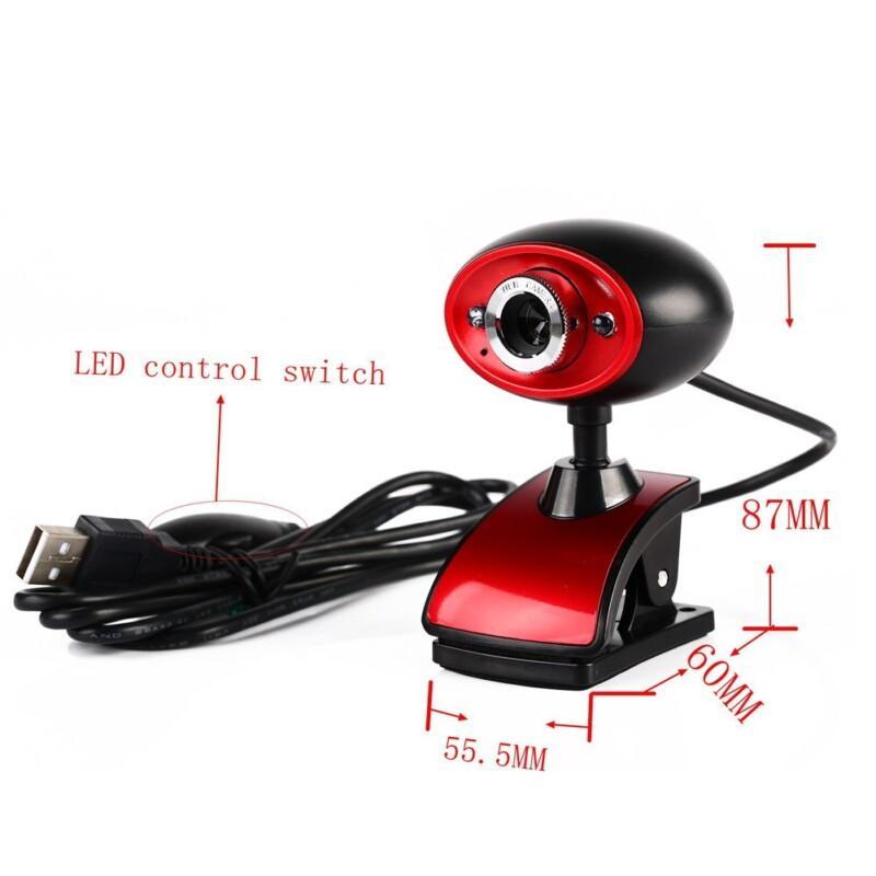 USB 16MP HD Webcam Web Cam Camera with MIC for Computer PC Laptop black Black+Red - Image 3