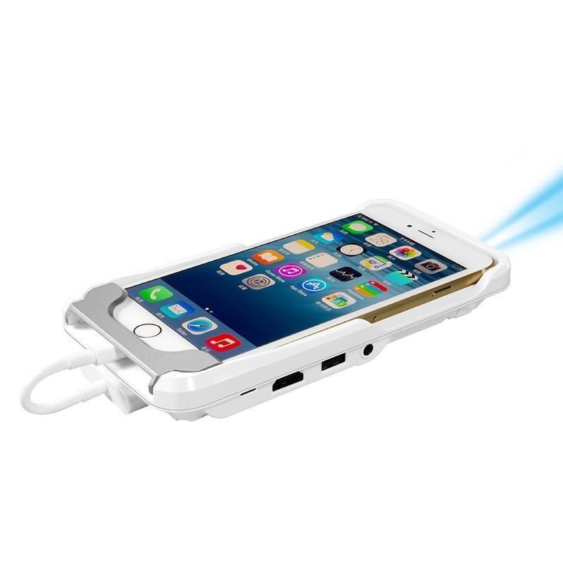 Mini TV Micro DLP Portable Pocket Smartphone Projector Bluetooth HD Video 1080P HDMI For Ipad IPhone 6/7 White IOS - Image 4