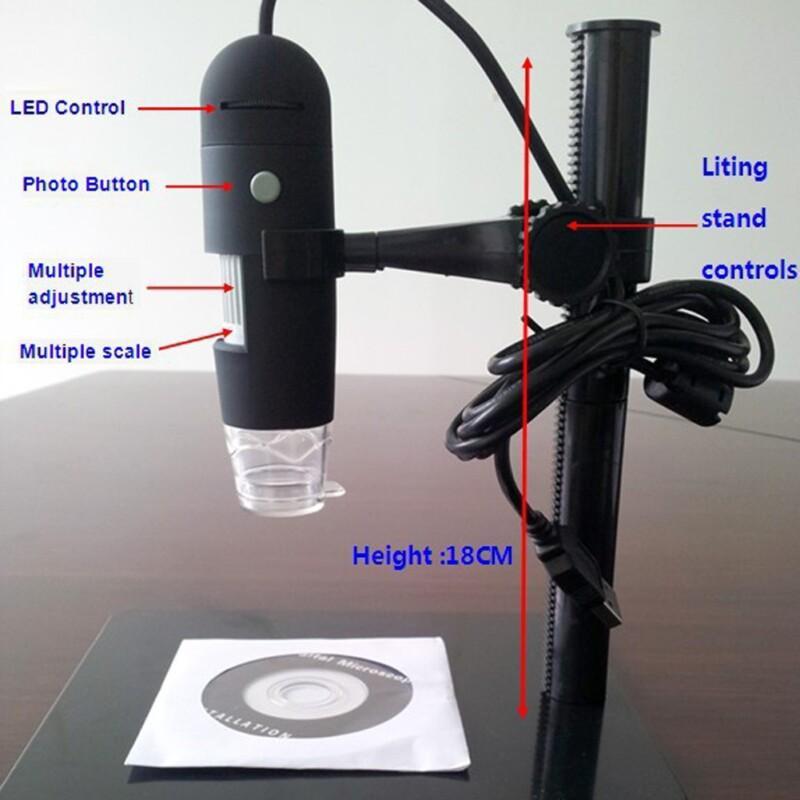 10X-220X USB Digital Microscope Endoscope Otoscope Magnifier Camera with 8 LED Light 5MP With Lifting Stand Magnification Tool - Image 3