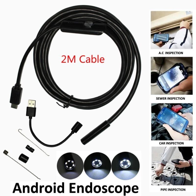 5.5mm Len 6 Leds Waterproof OTG UVC Snake Borescope USB Endoscope Android Camera 2M Cable 2IN1 Not IP Camera - Image 2