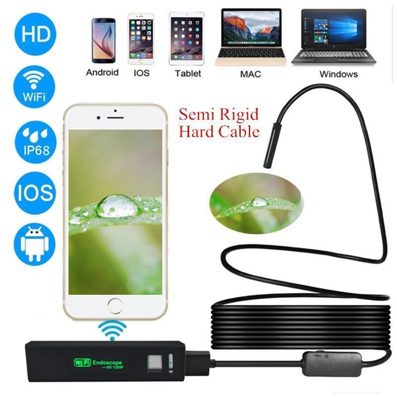 8MM Endoscope Inspection Camera 1200P Semi Rigid Hard Tube Endoscope Wifi Borescope Snake Video Camera For Iphone - Image 3