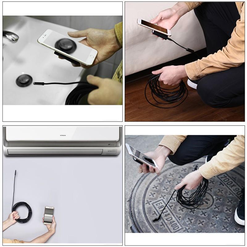 8MM Endoscope Inspection Camera 1200P Semi Rigid Hard Tube Endoscope Wifi Borescope Snake Video Camera For Iphone - Image 6