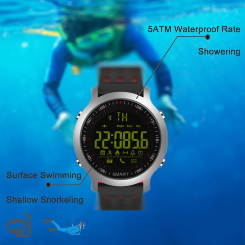 Smart Watch Bluetooth 4.0 Call Reminder Remote Control Stopwatch Pedometer 5 ATM Water Resistant Smartwatch - Image 3
