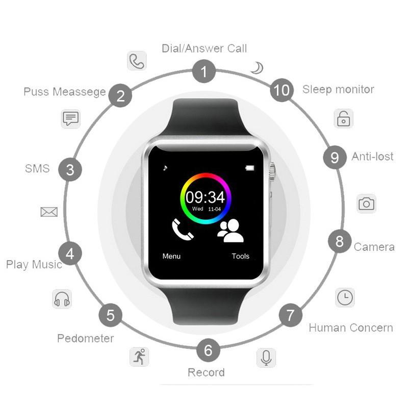 Smart Watch Men Sport Bluetooth WristWatch Pedometer with SIM Camera Fashion Smartwatch for Android IOS Smartphone - Image 3