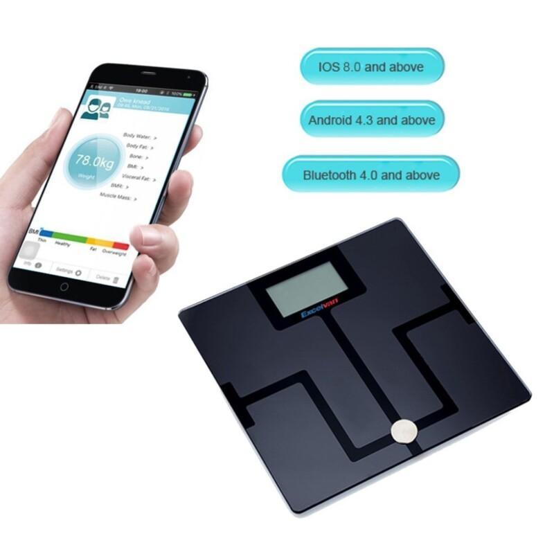 Digital Bluetooth Bathroom Body Fat Scale with App for iOS Android Devices Wireless Smart Body Analyzer - Image 2