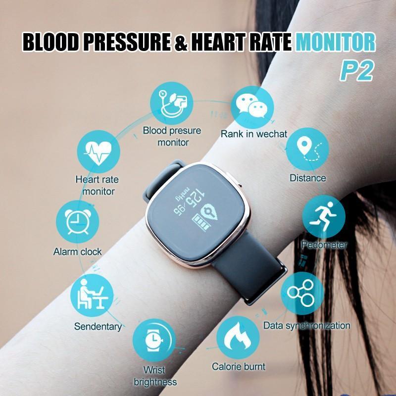 Business Affairs Smart Band P2 Blood Pressure Heart Rate Monitor Smart Bracelet Pedometer Sleep Fitness Tracker for Android IOS - Image 4