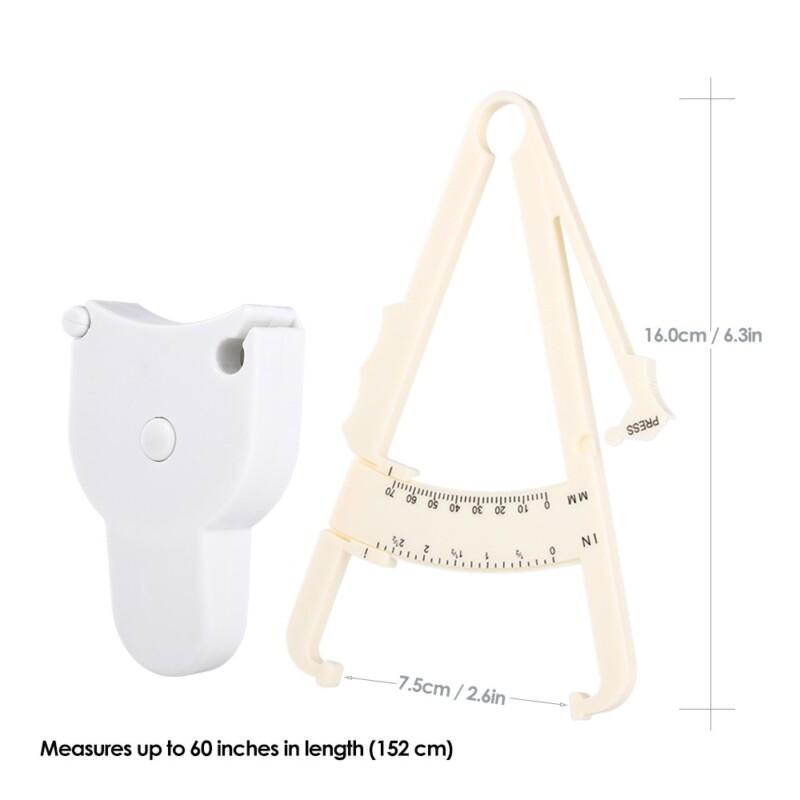 Skinfold Body Fat Caliper Set with Mass Measuring Tape Tester Fitness Weight Loss Muscle Measure Tester Measurement Tool At 70mm - Image 2