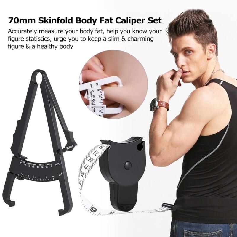 Skinfold Body Fat Caliper Set with Mass Measuring Tape Tester Fitness Weight Loss Muscle Measure Tester Measurement Tool At 70mm - Image 6