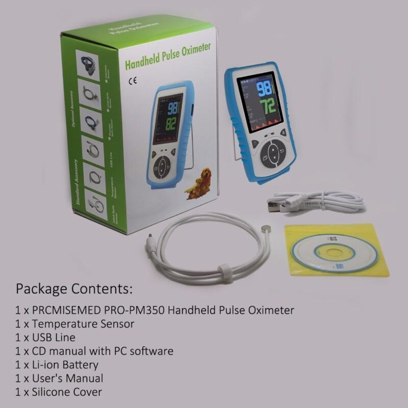 Adult Sensor Handheld Pulse Oximeter With Temperature Probe Blood Oxygen Monitor - Image 6