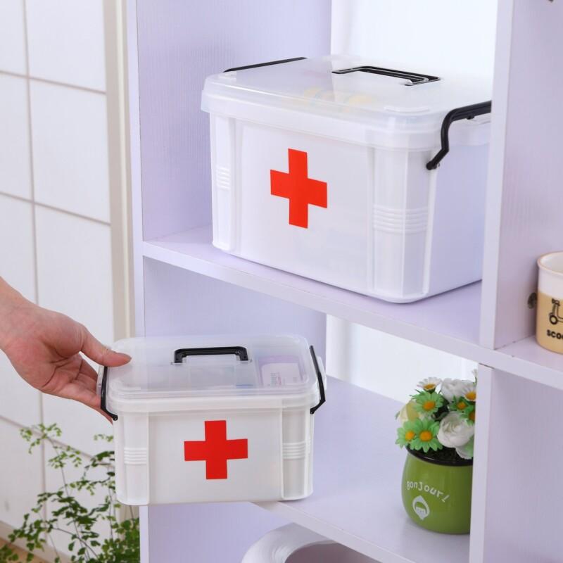 First Aid Kit Box Large Home Medicine Chest Cabinet Plastic Storage Household Organizer Eco-friendly Rectangle - Image 5
