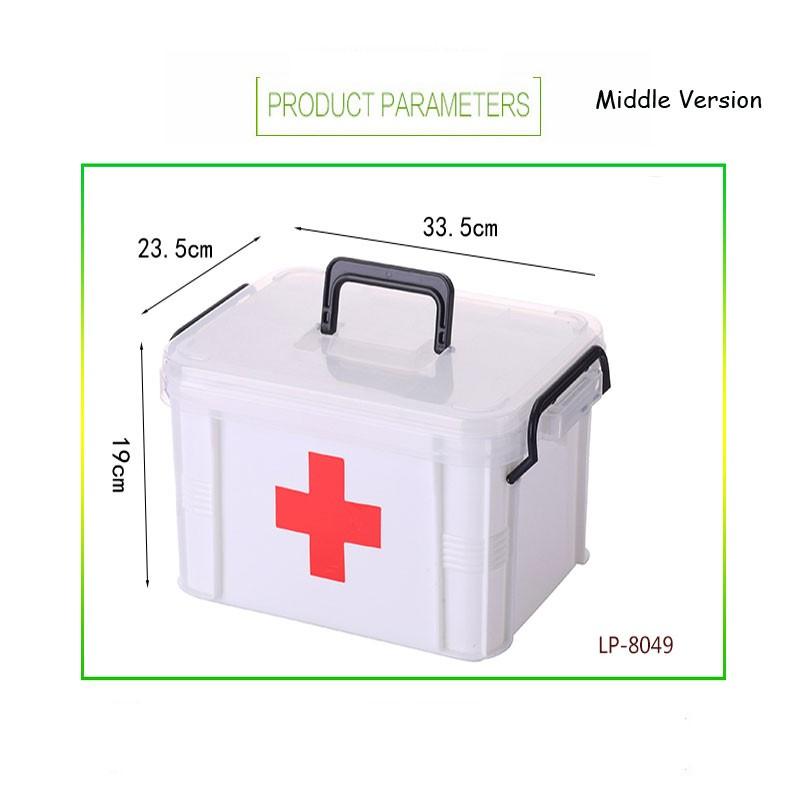 First Aid Kit Box Large Home Medicine Chest Cabinet Plastic Storage Household Organizer Eco-friendly Rectangle - Image 2