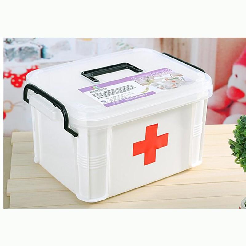 First Aid Kit Box Large Home Medicine Chest Cabinet Plastic Storage Household Organizer Eco-friendly Rectangle - Image 3
