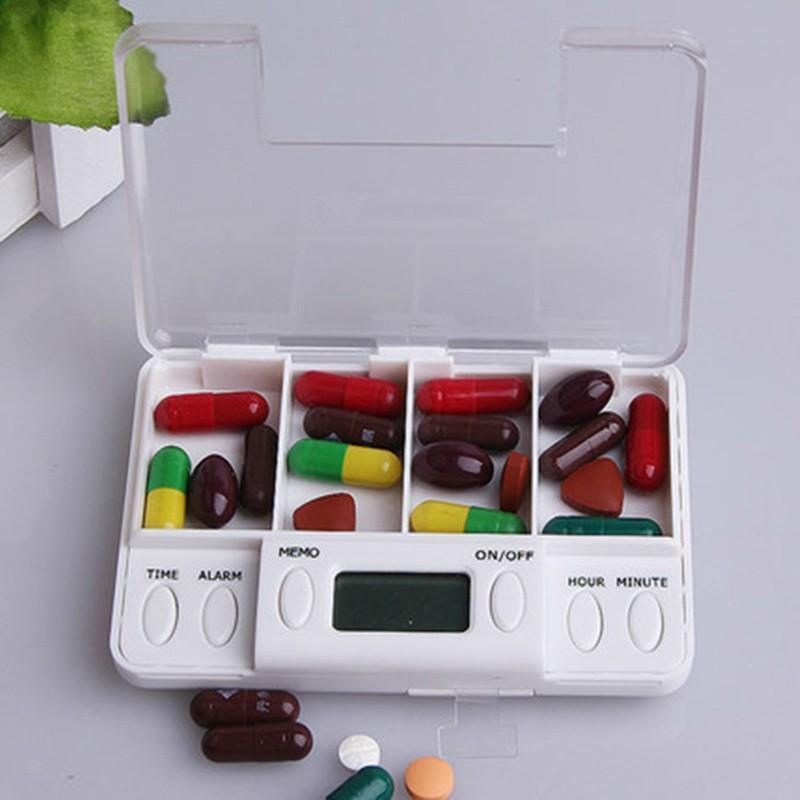 4 Grid Intelligent Electronic Timing Pill Case Alarm Timer Pills Reminder Storage Box Medicine Box Organizer Pill Container - Image 2