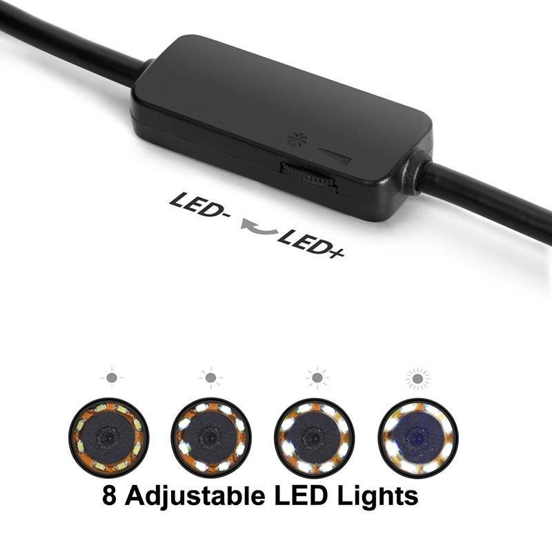 Wireless Endoscope Camera 8LED 2MP HD720P Wifi  Hard Flexible Snake USB Android IOS  Iphone - Image 5