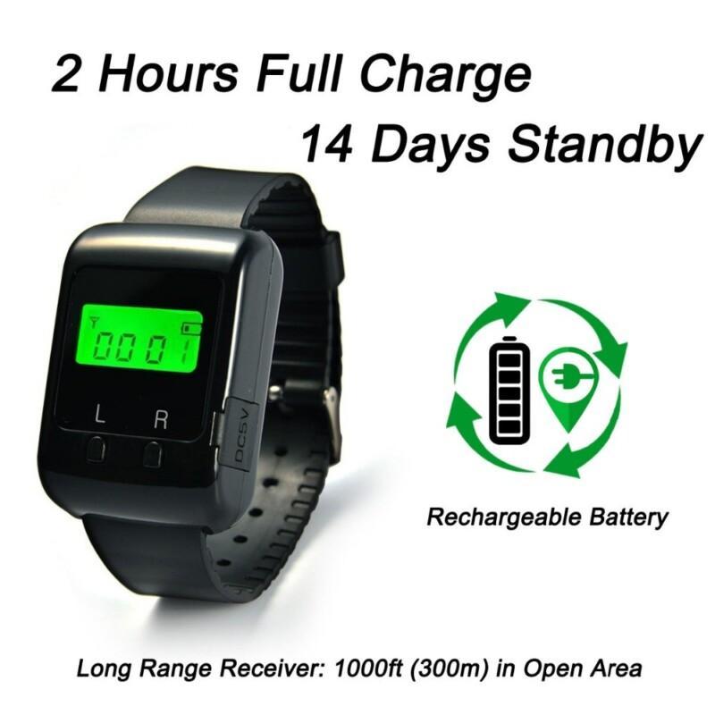Caregiver Pager Healthcare Wireless Nurse Calling System Emergency Call Button 1 Watch Receiver 2 Call Buzzers - Image 3