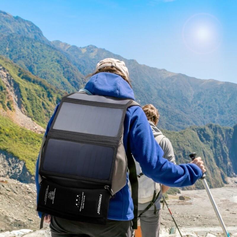 PowerGreen Folding Solar Charger 21W with Dual USB Foldable Solar Panel Bag for iphone6s 6 Plus,Android,Samsung ,HTC,LG,Nexus - Image 2