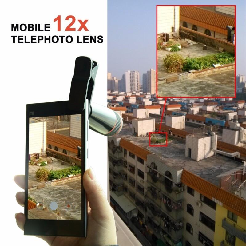 4 in 1 Universal Clip Camera Lens Kit 12X Telephoto Telescope Optical Zoom Lens for iPhone5s 7 6s Plus Samsung - Image 6