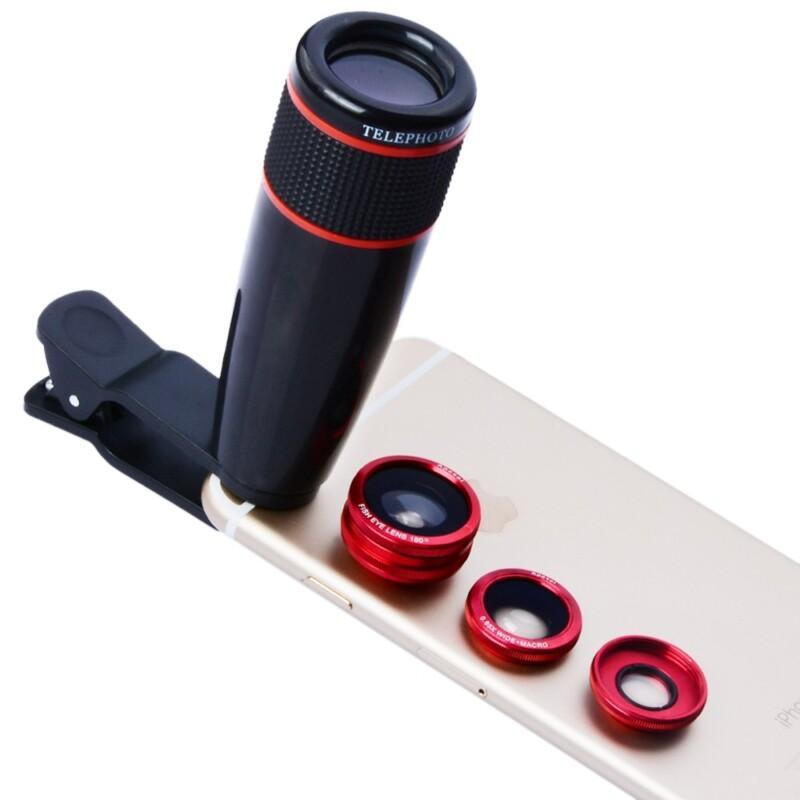 4 in 1 Universal Clip Camera Lens Kit 12X Telephoto Telescope Optical Zoom Lens for iPhone5s 7 6s Plus Samsung - Image 3