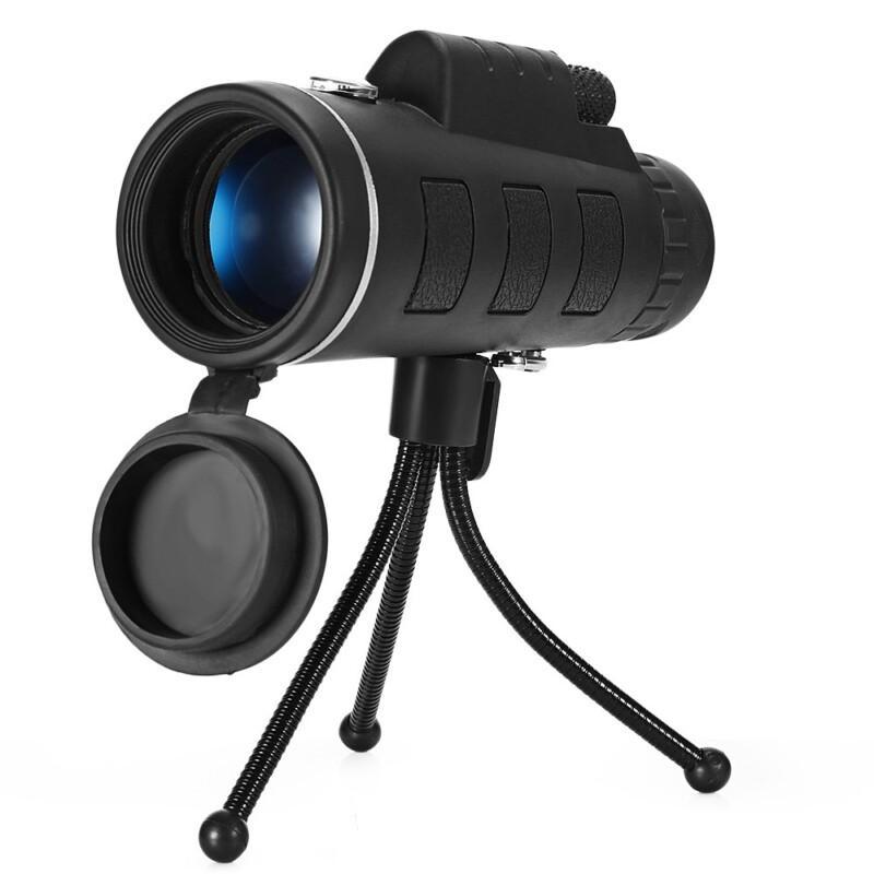 Telescope Night Vision 40X60 Monocular Zoom Scope for Mobile Phone Camera Camping Hiking Fishing with Compass Phone Clip Tripod - Image 2