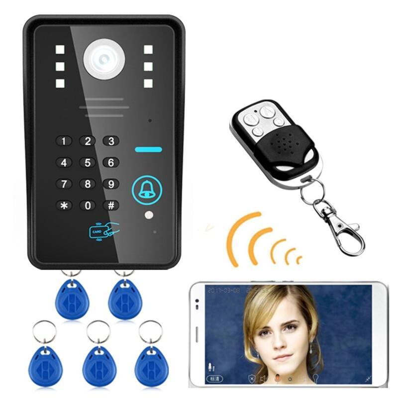 IP WIFI RFID Password Video Door Phone Doorbell Intercom System Night Vision Waterproof Access Control System + Wireless Remote Control Unlock - Image 6