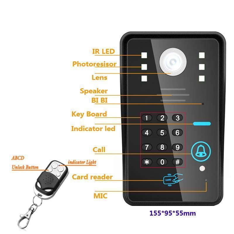 IP WIFI RFID Password Video Door Phone Doorbell Intercom System Night Vision Waterproof Access Control System + Wireless Remote Control Unlock - Image 4
