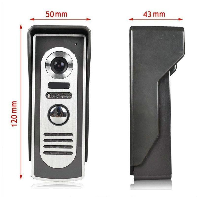 7 inch Video DoorPhone Intercom System Kit Set + 2 White Monitor + Night Vision Outdoor Camera - Image 5