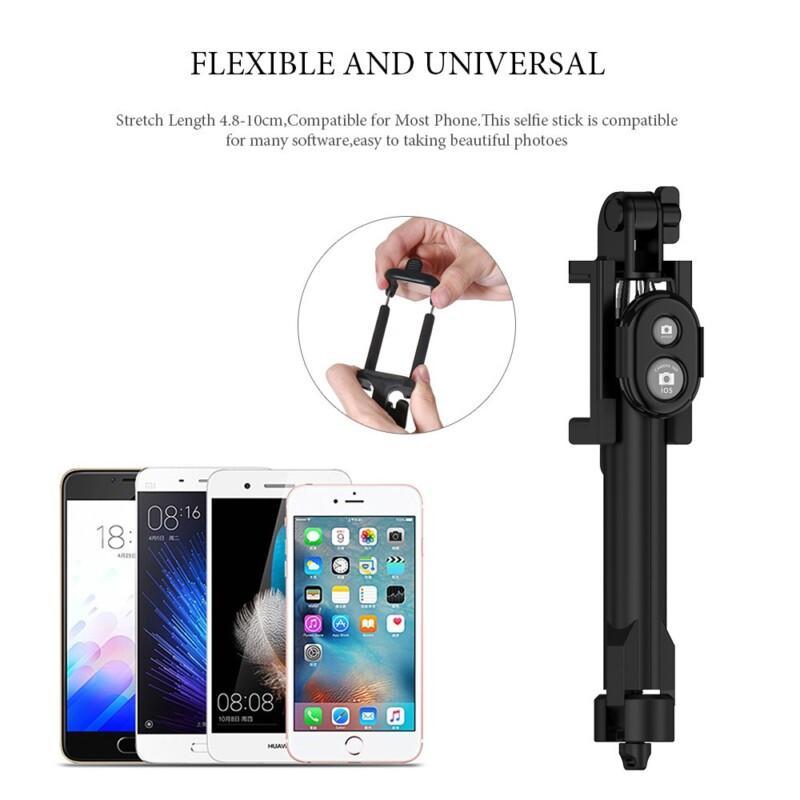 Foldable Mini Selfie Stick Self Bluetooth Selfie Stick+Tripod+Bluetooth Shutter Remote Controller for iPhone Android - Image 4