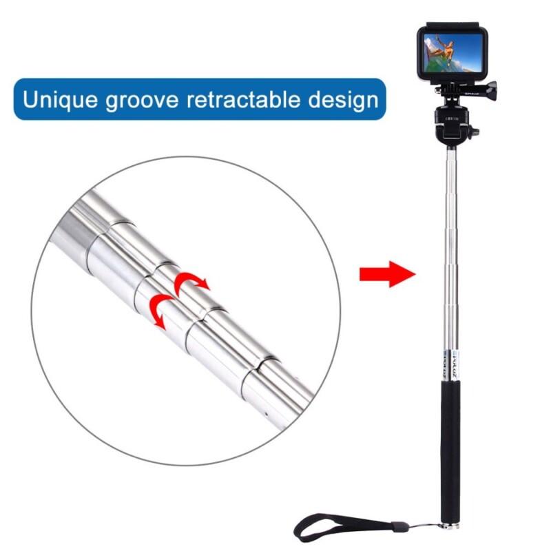 Extendable Handheld Selfie Stick Monopod for GoPro HERO5 HERO4 Session HERO 5 4 3+ 3 2 1 SJCAM SJ4000 - Image 2