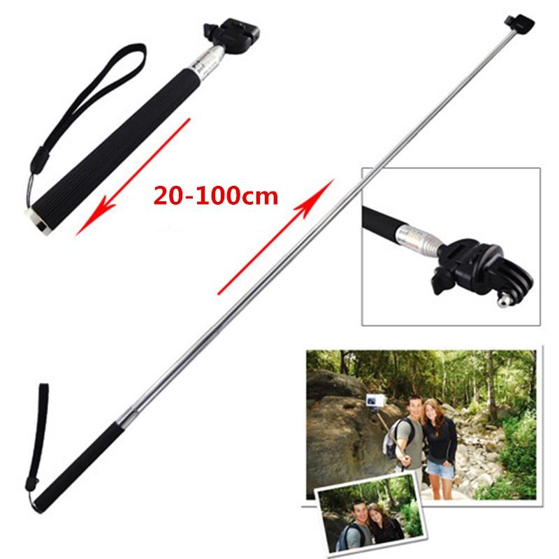 Extendable Handheld Selfie Stick Monopod + Mount Adapter For Gopro Hero 5 4 3 3+ 2 SJ4000 Xiaomi Yi Sport Action Camera - Image 2