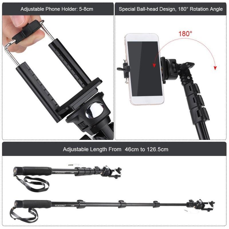 Selfie Stick Monopod Self-portrait Selfiestick Wired Cable With Self-Timer Phone Clip For iPhone Sumsang Gopro - Image 5