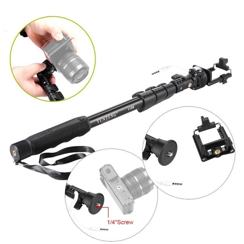 Selfie Stick Monopod Self-portrait Selfiestick Wired Cable With Self-Timer Phone Clip For iPhone Sumsang Gopro - Image 3