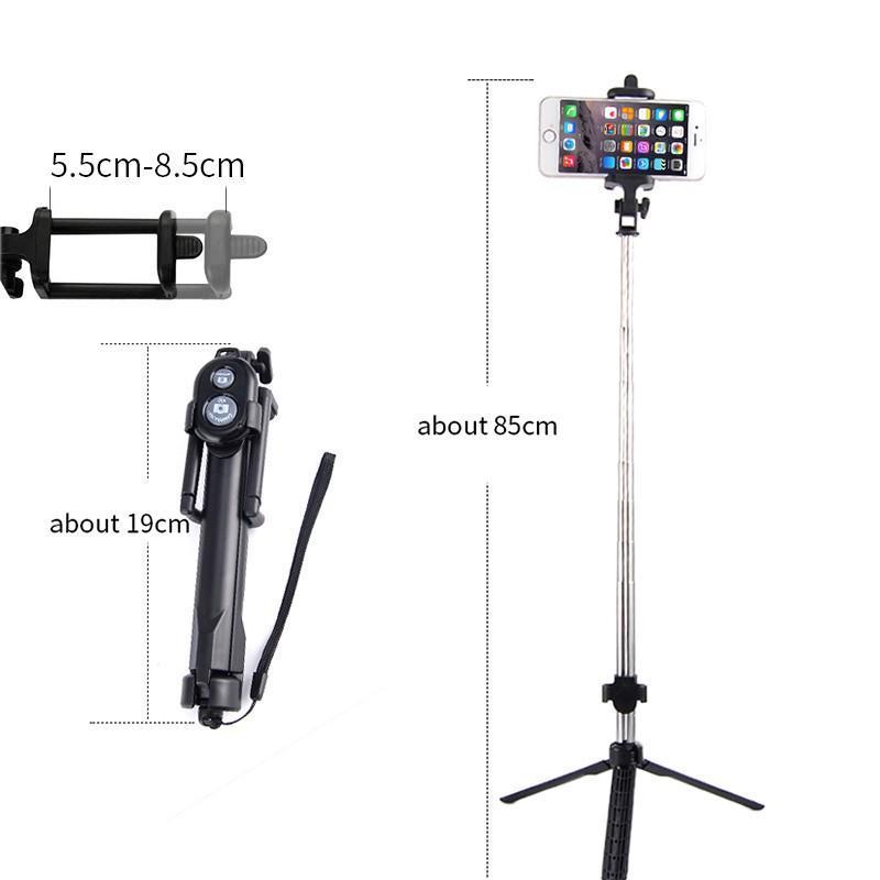 Bluetooth Selfie Stick Tripod+ Bluetooth Remote Control  Selfie Wireless Extendable for iPhone 7 6 Plus 5s for Samsung - Image 2