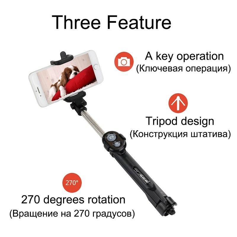 Selfie Stick Bluetooth Remote+Tripod+Monopod+3 in 1 Handheld Extendable Universal for Android/IOS Phone Bluetooth Selfie Stick - Image 2