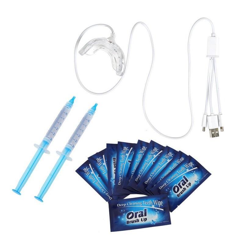 Portable Smart LED Teeth Whitening Gel Whitener Dental Tooth Bleaching Deep Cleaning Teeth Wipe Peroxide Oral Gel Kit - Image 2