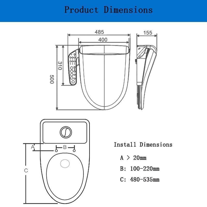 Smart Toilet Electric Bidet Intelligent Toilet Seat Water Wash Bathroom - Image 3