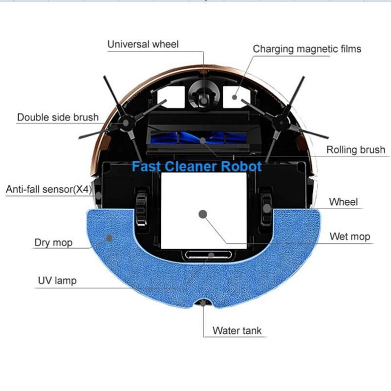 Robot Vacuum Cleaner Smartphone WIFI APP Control Wet And Dry Mop With 150ml Water Tank And 3350MAH Lithium Battery - Image 6