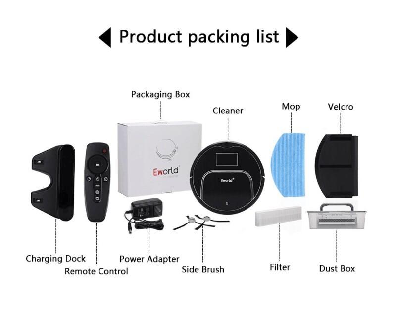 Robot Vacuum Cleaner Wet and Dry Mop 2 Brush Touch Screen With Voice Prompts Schedule - Image 6