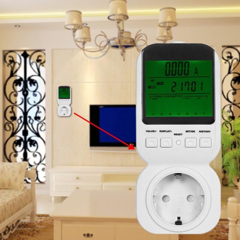 Digital Energy Meter Plug Volt Voltage Watt Power Meter Analyzer Electronic Power Energy Meter Measuring Outlet Socket EU Plug - Image 2