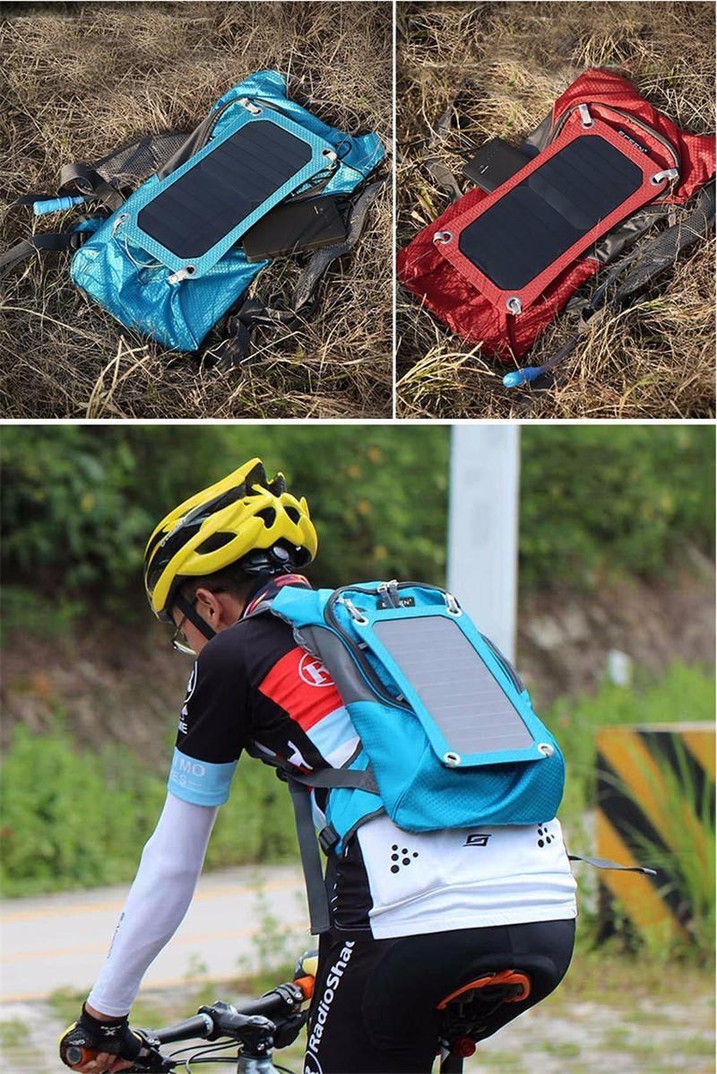 Solar Panel USB Charger Sport Cycling Water Bag Bicycle Hydration Backpack for Smart Phone - Image 5