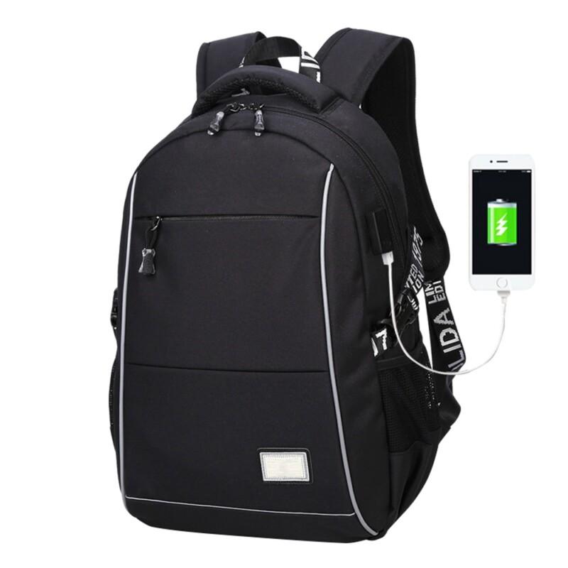 Anti Theft Travel Backpack With USB Charger Laptop Unisex Canvas Shoulder Knapsack Waterproof Bag - Image 3