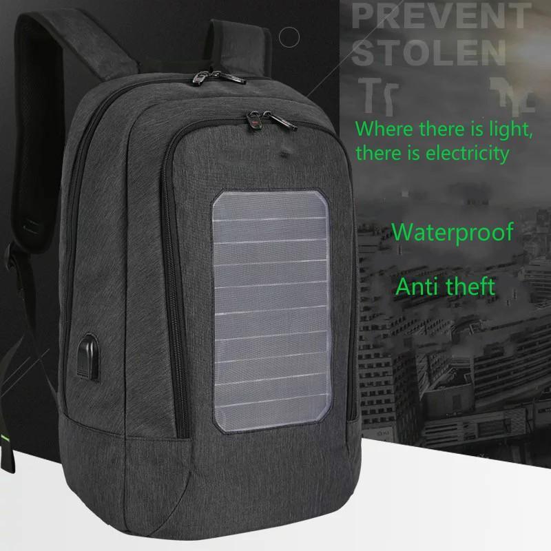 Solar Power Charger Backpack For Men And Women Fashion Anti-Theft Multi-function - Image 3