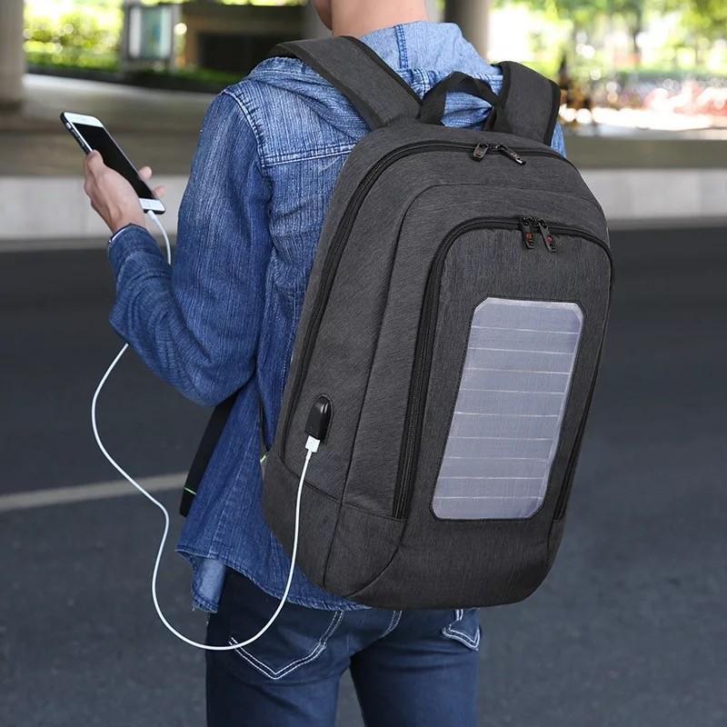 Solar Power Charger Backpack For Men And Women Fashion Anti-Theft Multi-function - Image 2