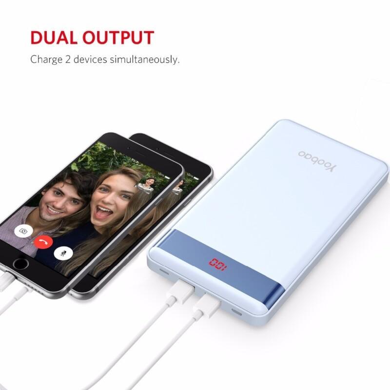 Dual USB Power Bank 20000mAh Output/Input Portable Charger with Digital Display External Battery Slim - Image 4