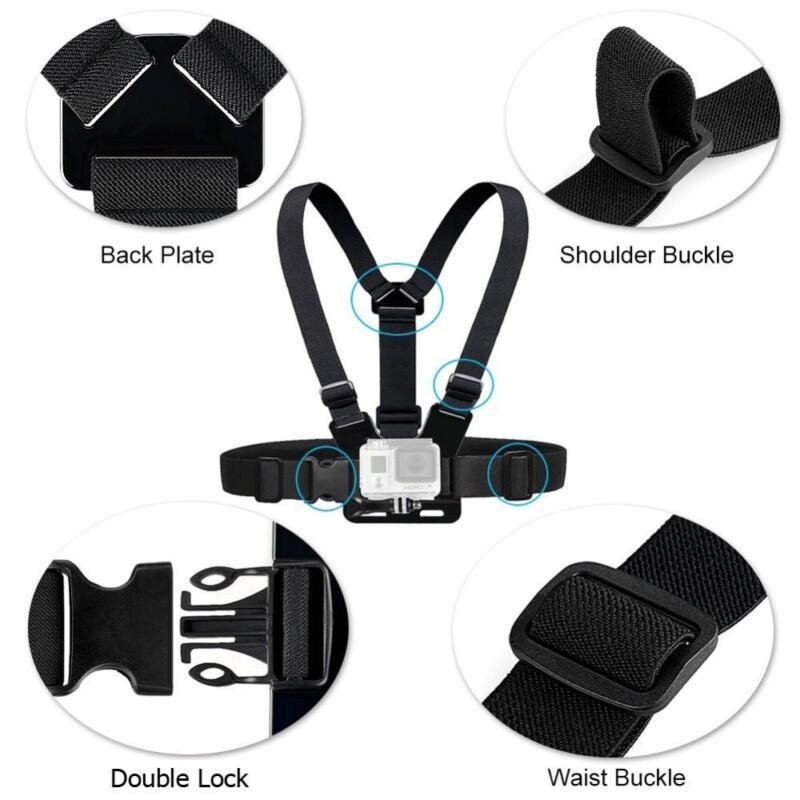 Action Camera Accessories Set Chest Head Belt Mount For GoPro Hero 5 4 SJCAM SJ4000  Mount Head Harness Strap - Image 4