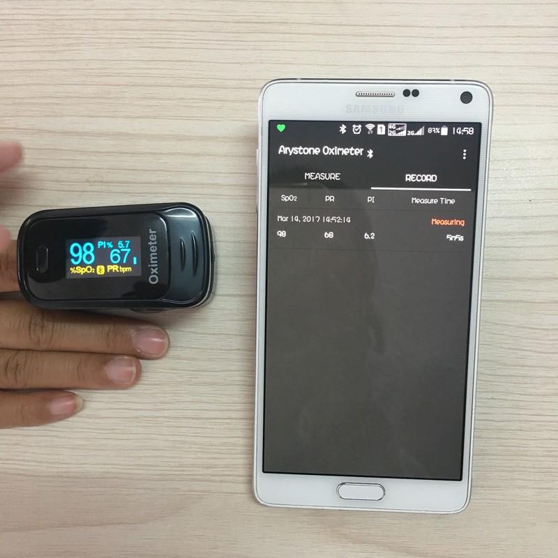 Bluetooth 4.0 Fingertip Pulse Oximeter Finger For Blood Oxygen SpO2 With Pouch Android - Image 4