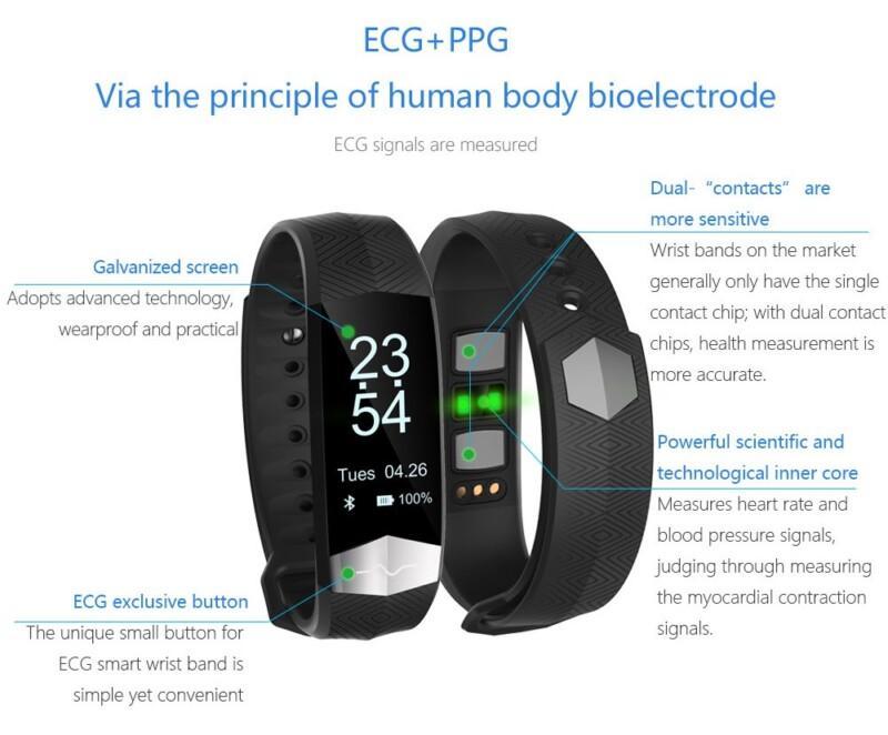 Portable Smart Wristband ECG Health Band Bracelet Heart Rate Monitor Sleep Fitness Tracker Pedometer For Android iOS - Image 6