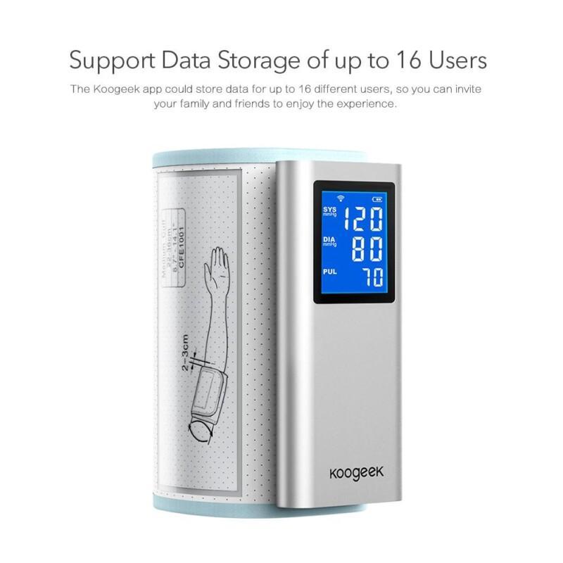 Smart Bluetooth Upper Arm Blood Pressure Monitor LCD Pulse Monitors Sphygmomanometer FDA Koogeek - Image 4